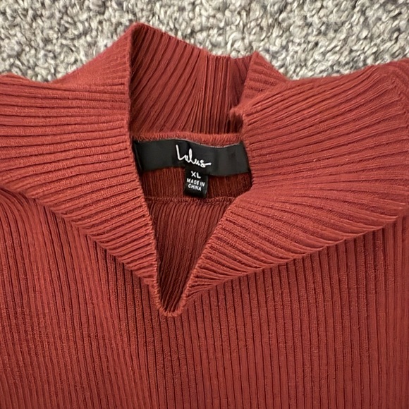 Lulu's Fitted Sweater and Polka Dot Wide-Leg Pants Set - Picture 3 of 4